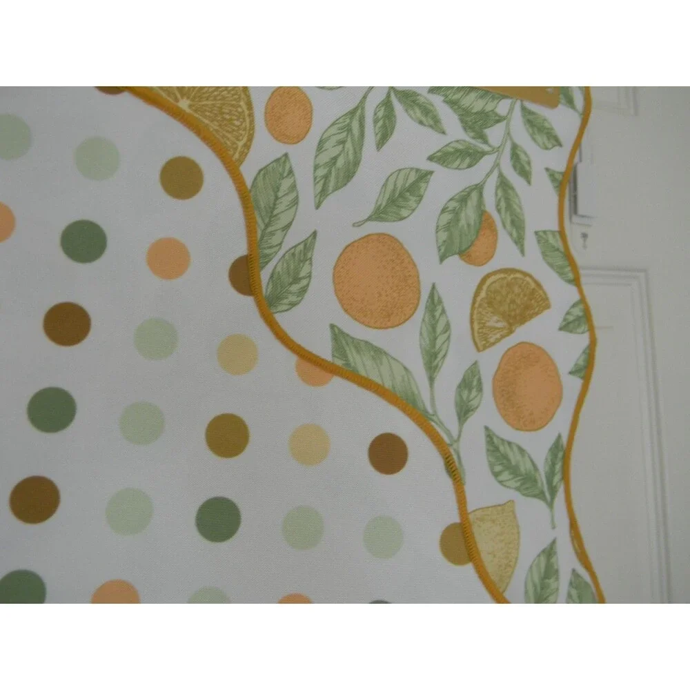 Indoor Outdoor Table Runner Reversible Fruit Green Orange Yellow Weatherprf NWT